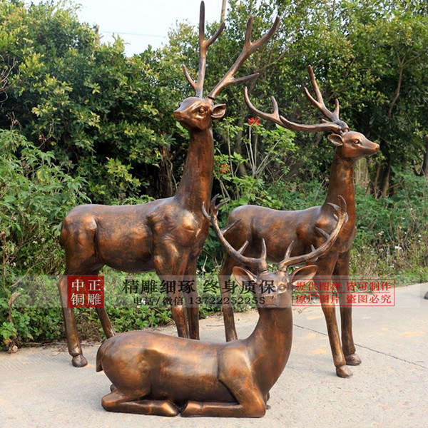 銅雕鹿制作