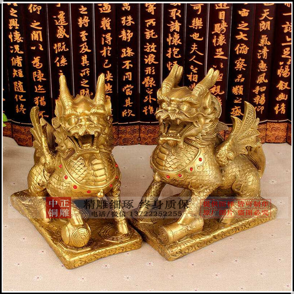麒麟雕塑擺件一對(duì)