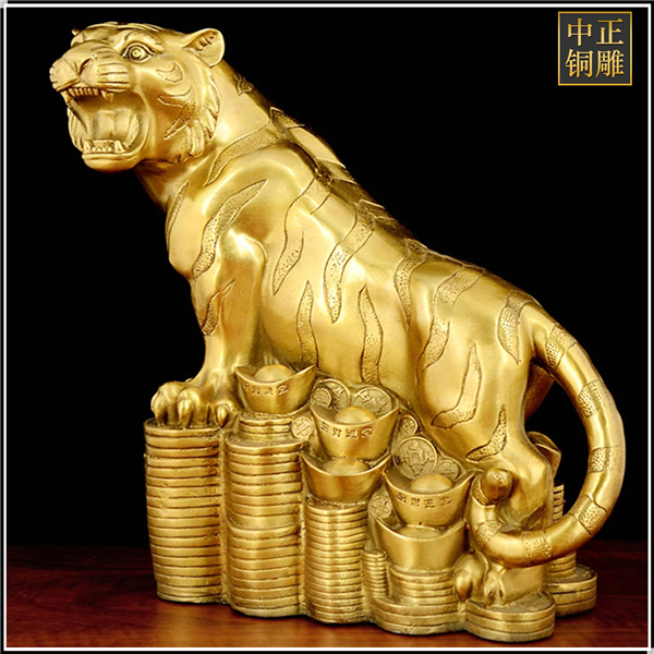 純銅鎏金動(dòng)物老虎
