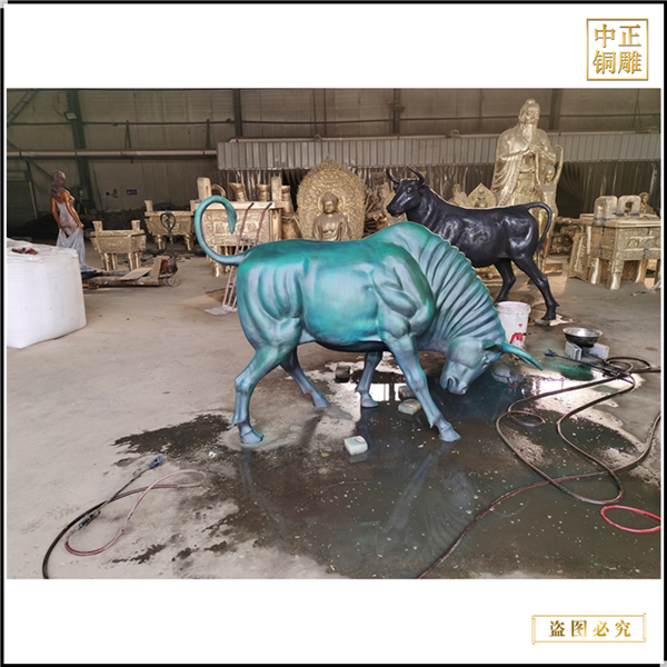 工廠批發(fā)純銅牛擺件