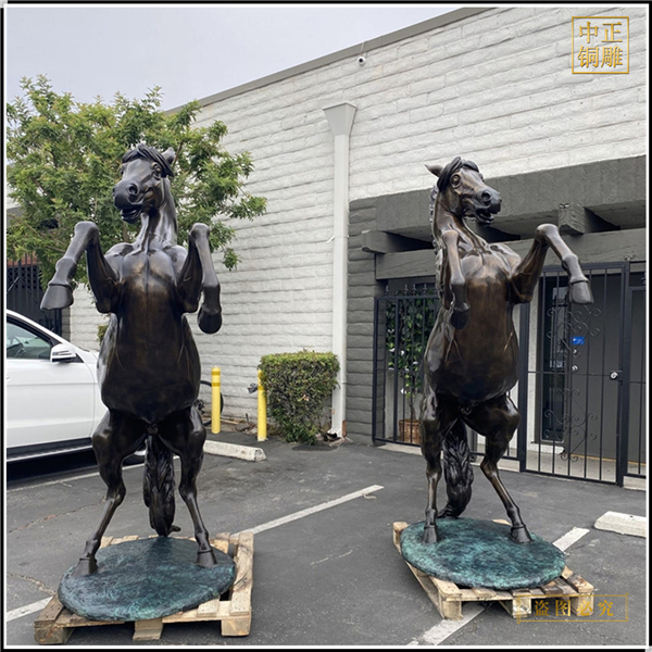 一對景觀銅馬雕塑