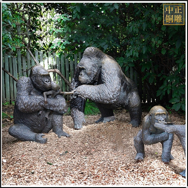 動(dòng)物園大猩猩銅雕塑