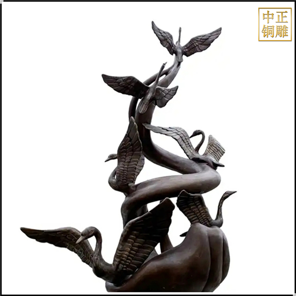 大型室外景觀(guān)銅天鵝雕塑.jpg
